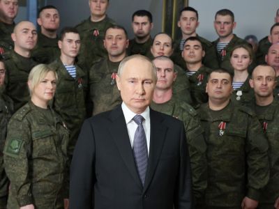 Владимир Путин во время новогоднего обращения к россиянам в канун 2023 года. Фото: Михаил Климентьев / РИА Новости
