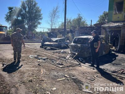 Последствия удара по Вольнянску. Фото: МВД Украины